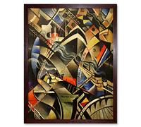 Nevinson The Arrival Abstract Futurist Painting Art Print Framed Poster Wall Decor 12x16 inch