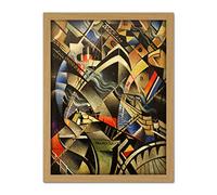 Nevinson The Arrival Abstract Futurist Painting Artwork Framed Wall Art Print 18X24 Inch