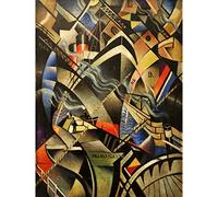 Nevinson The Arrival Abstract Futurist Painting Premium Wall Art Canvas Print 18X24 Inch