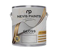 NEVIS PAINTS - White Gloss Paint Enamel - Perfect For Wood and Metal Doors & Windows- Interior and Exterior For Home - 12m2 per Litre Coverage (0.75 Liters)