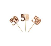 Neviti 50Th Birthday Cake Topper (Pack Of 10) Rose Gold (One Size)