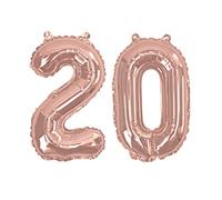 Neviti 773062 Rose Gold Foil Balloons-Number 20, 0 x 0 x 0