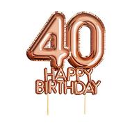 Neviti 773567 Glitz & Glamour - Cake Topper - Rose Gold - Age 40