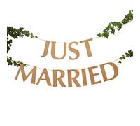 Neviti 775813 Hearts Just Married Bunting-Large Garland, Brown Kraft, 200 x 16 cm