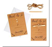 Neviti 775837 Hearts Cards-10 Pack Save The Date Cards, Brown Kraft, 6.5 x 10.5cm
