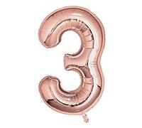 Neviti 777794 Rose Gold Foil Balloons 810mm (32") Number 3