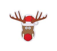 Neviti Christmas Craft Rudolph Glass Decorations - Pack of 10