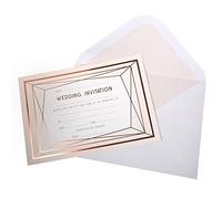 Neviti - Geo Blush - Wedding Invitations with Envelopes, Pack of 10