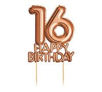 Neviti Glitz and Glamour Birthday Cake Topper - 16 Rose Gold