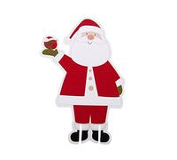 Neviti Let It Snow Father Christmas Glass Decoration, Multi-Colour, Pack of 10