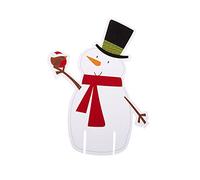 Neviti Let It Snow Snowman Glass Decoration, Multi-Colour, Pack of 10