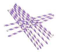 Neviti Paper Straws - Purple Stripes - 25 Pack