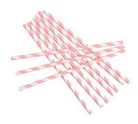 Neviti Paper Straws - Stripes - Soft Pink, Pack of 25
