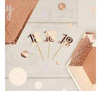 Neviti Rose Gold 18th Birthday Cupcake Food Picks x 10 Pack