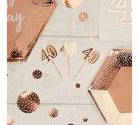 Neviti Rose Gold 40th Birthday Cupcake Food Picks x 10 Pack
