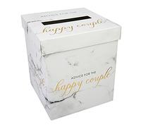 Neviti - Scripted Marble - Wedding Wishes Post Box,14.5 x 14.5 x 17 cm