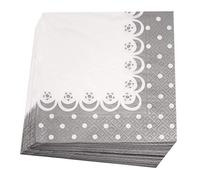 Neviti Silver Vintage Wedding/Party Paper Napkins - Silver - Pack of 16