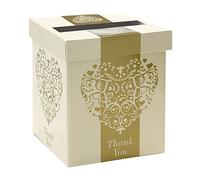 Neviti Vintage Romance Post Box, Paper, Gold, 21 x 21 x 25 cm