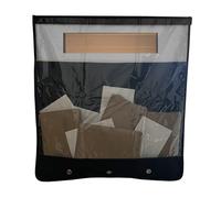 Nevkha Dog Proof Letter Box Catcher 52x51cm - Mail Catcher for UPVC & Composite Doors, Draught Excluder Letterbox Bag, No Screws Required, Strong Adhesive (Black Transparent)