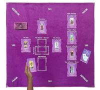 Nevkha Tarot Divination, Table Card Reading Cloth - Purple Velvet with Celtic Cross Pattern & Pendulum Mat - Large 27 x 27 Inches