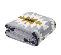 Nevni Aztec Throw Blanket, Throws for Sofas, Sofa Couch Settee Cover Armchair Blanket Throw,125 x 150 cm, Grey