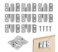 Nevoluxer 10 Pack Mirror Fixings Flush Concealed Mount Bracket, Heavy Duty Stainless Steel Mirror Brackets Furniture Wall Fixing Interlocking Hanger for Photos Pictures Art Frames