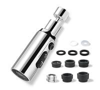 Nevoluxer Tap Extender for Kitchen Sink - 360° Rotating Spray Head with 3 Functions, Universal Faucet Aerator Adapter, High Arc Pull Down Sink Sprayer Attachment