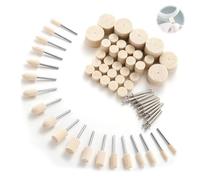 Nevoluxer Wool 80Pcs Buffing Wheel Set for Dremel Polishing Kit with 1/8 Inch Shank Rotary Tool Accessories Polishing Heads for Metal Jewellery Watch Glass Polishing Kit