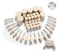 Nevoluxer Wool 80Pcs Buffing Wheel Set for Dremel Polishing Kit with 1/8 Inch Shank Rotary Tool Accessories Polishing Heads for Metal Jewellery Watch Glass Polishing Kit