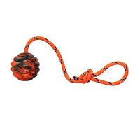 Nevperish K9 Training Ball with Rope Exercise and Reward Toy for Dogs - Indestructible Dog Toy Ball with Handle for Training Pull Throw Tug Fetch Belgian Malinois Gifts (Orange)
