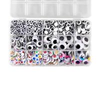 NevPuose Adhesive Wiggly Eye Stickers,Wiggle Eyeballs Stickers - Adhesive Craft Googly Eyes, Sticky Googly Eyeballs for Cards, Dolls, Bags, Hats, Walls