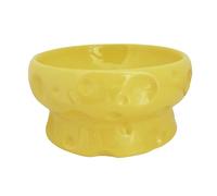 NevPuose Cat Food Bowl, Compact Food & Water Bowl, Ceramic Cheese Shape, Raised Non-Slip Bowl for Cats, Dogs and Pets in the Home