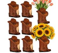 NevPuose Cowboy Boot Shaped Box, Western Floral Container,Boot Shape Boxes Flower Vase - for Birthday Ranch House Entryway Patio Deck Garden Barn Wedding