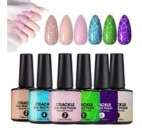 NevPuose Crackle Gel Nail Polish Set | UV LED Lamp Women's Crackle Fingernail Base Top Gel,Portable Compact Manicure Supplies for Traveling Friend