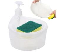 NevPuose Dishwasher Dispenser | Sponge Holder Washing Soap Dispenser,Multipurpose 2 In 1 Liquid Soap Dispenser with Sponge, Compact Dish Soap Dispenser and Sponge Holder