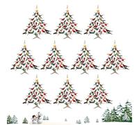 NevPuose Hummingbird Christmas Ornament - 10 Pieces Christmas Decorations Hanging for Tree, 2D Colorful Acrylic Hummingbird Shaped Decoration Stackable for Porch Patio Table and Home Party