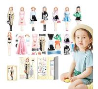 NevPuose Magnet Outfit Puzzle Toy - Fashion Doll Assembly, Character Costume Kit | Look Creation Game, Portable Travel Case Set, Paper Cutout Simulation Clothes for Children, Creative Game