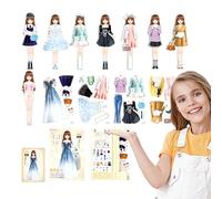 NevPuose Magnet Outfit Puzzle Toy - Fashion Doll Assembly, Character Costume Kit | Look Creation Game, Portable Travel Case Set, Paper Cutout Simulation Clothes for Children, Creative Game