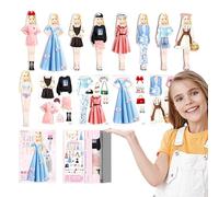 NevPuose Magnet Outfit Puzzle Toy - Fashion Doll Assembly, Character Costume Kit | Look Creation Game, Portable Travel Case Set, Paper Cutout Simulation Clothes for Children, Creative Game