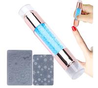 NevPuose Nail Stamper Kit, Nails | Stamping Pens | Double Ended Design Rinestone Embellished Stamping Pen Kit for Women Household Practices for Practice