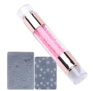 NevPuose Nail Stamper, Nail Stamper - Home Stamping Pens,Double Ended Design Rinestone Embellished Stamping Pen Kit for Women Household Practices for Practice