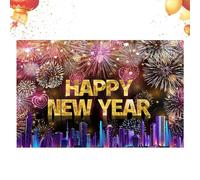 NevPuose New Year Decorative Backdrop | Two-dimensional Christmas Decoration 0.9 x 1.5 Meters, Festive Wall Background | for Parties School Events Family Meetings Window Home Office Decoration