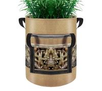 NevPuose Nonwoven Grow Bag - Durable Fabric Planter, Thickened Multi-Purpose Container with Handles, Visible Soil Window | Vegetable Fruit Flower Gardening, Indoor Outdoor Plant Cultivation Supplies