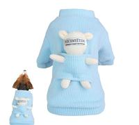 NevPuose Turtleneck Dog Sweater - With Bear Doll Turtleneck Knitted Cat Outfits | Autumn Cozy Turtleneck Knitting Cat Outfits Thick Dog Sweater For Medium Large Cat