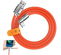 NEVRAH 180° Rotating Fast Charge Cable, 2023 New 1.8m Zinc Alloy 120w Fast Charge Silicone Data Cables, Flexible Rotary Connector Thick Rubber Safety Charging, for Type-C, for iPhone, for Micro-USB