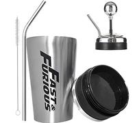 NEVRAH Fast and Furious Gear Shift Cup, 500ml Rocker Gear Shift Style Water Cup, 304 Stainless Steel F10 Drink Cup, with Straw and Lid, Large Capacity Gear Lever Water Cup for Movie Fans Friends