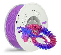 NevsBye Co-Extruded Dual-Tone Silk PLA 3D Printer Filament 1.75mm - Fluid Gradient Colour Shift, ±0.02mm Precision & Anti-Clog, 1.1KG Eco Spool for Cosplay/Luxury Decor (Red&Blue)