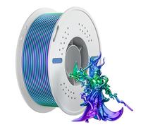 NevsBye Tri-Color Silk PLA Filament 1.75mm, Shiny Three-Tone Gradient 3D Printing Material, 1KG Spool, Easy to Print with Vibrant Metallic Sheen (Blue&Green&Purple)