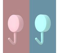 NevStp 10PCS Self Adhesive Wall Hook Strong Without Drilling Coat Bag Bathroom Door Kitchen Towel Hanger Hooks Home Storage Accessories,Pink Light Blue