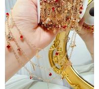New 0.5/1Meter Gunblack Cut-Out Butterfly Red Rhinestone Chains Women Style for DIY Necklace Jewelry Making Clothing Accessories-Red KC Color-1Meter